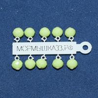 Подвеска с зеленым граненым шариком №21