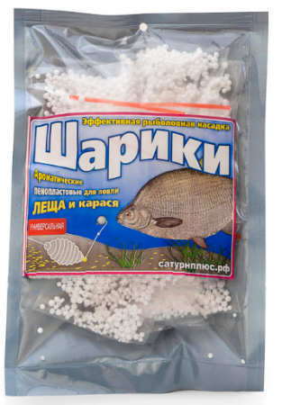 Шарики пенопластовые белые SATURN (клубника)